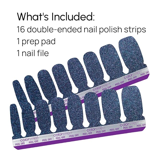 Color Street Dark Nebula Shimmer Nail Strips