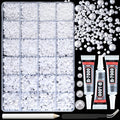 17000 Pcs Flat Back Pearls for Crafting with B7000 Glue White Half Pearl Beads for Jewelry Making Beads for Nails Party Face Clothes Shoe Balloon Birthday Decorations Cup DIY 2/3/4/5/6/8mm