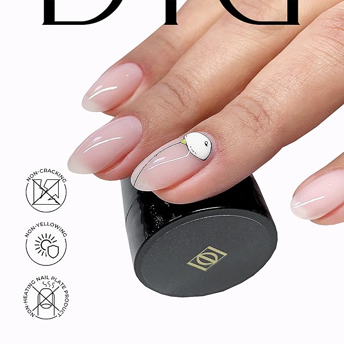 Didier Lab Premium Nail Builder Gel Milky Pink - Strengthens Natural Nails - LED UV Builder Nail Gel - Hard Gel Nail Builder for Nail Repair and Nail Extensions 1.76 fl oz