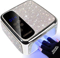 UV LED Nail Lamp Cordless, Professional UV Light for Gel Nail Polish, Fast Curing Lamp Nail Dryer with 4 Timers & LCD Touch Display, for Salon-Grade Gel Nails - Sparkling Diamond UV Nail Lamp (White)