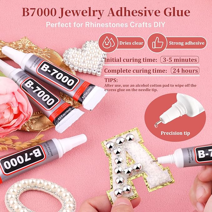 11000Pcs Flatback Pearls for Crafting(Silver), Assorted Size 2/3/4/5/6/8/10mm Half Pearl with 3Pcs 10ml B7000 Jewelry Glue, Bedazzling Bead for Crafts Clothing Tumblers Shoes Embellishment Nail Art