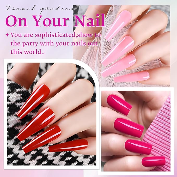 LoveOurHome 576pc Coffin Press on Nails Long Fake Nails Tips Full Cover Long Press on Coffin Acrylic Nails Press ons Nail Medium Ballerina Artificial Fingernails Colored False Nail for Women Girls