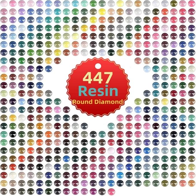 89400PCS Resin Beads for Diamond Painting, Diamond Painting Accessories, 447 Colors Round Drills for Crafts, Bead Art or Nails Art, 2.8MM