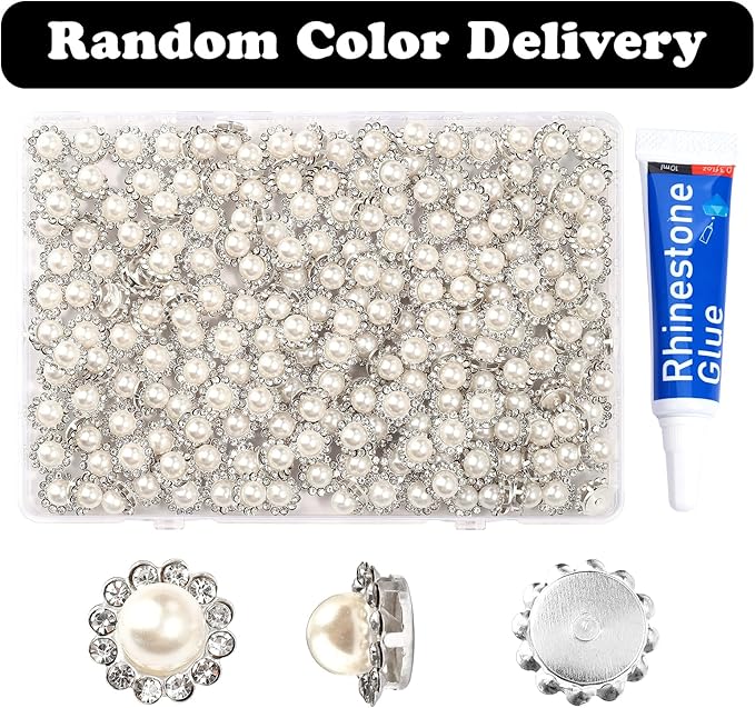200 Pcs 12MM Sew on Rhinestones White Crystal Glass Metal Base Flower Shape，Flatback Pearls for Crafting，Sewing Accessories for Wedding Clothes and Shoes with Glue