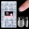 UNA GELLA Gel Nail Tips Square Short, 15 Sizes Short Square Press on Nails Pre Etched 300pcs Soft Gel Fake Nails Full Cover For Nail Extension Home DIY Salon for Flat & Curved Nail Beds
