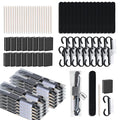 20 Sets Disposable Manicure Kit Basics 4 Piece Nail Kit for Travel,Handle Grip Brush,Mini Nail Buffer Nail File and Wood Stick for Gifts Salon Home Professional(20 Set-Black)