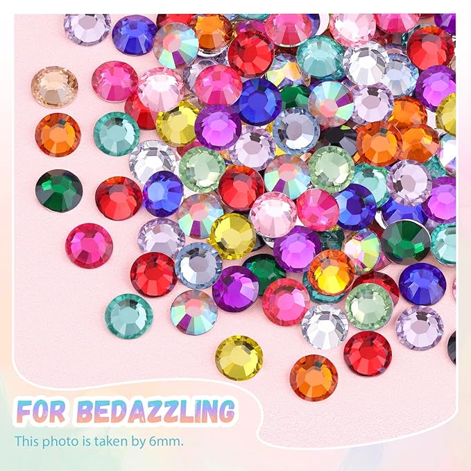 24000Pcs Resin Rhinestones for Bedazzling with 3Pcs B7000 Jewelry Glue, Multicolor 3mm Flatback Gems Rhinestones for Crafting, Clothing Tumblers Mugs Shoes Fabric Decor Nail Art