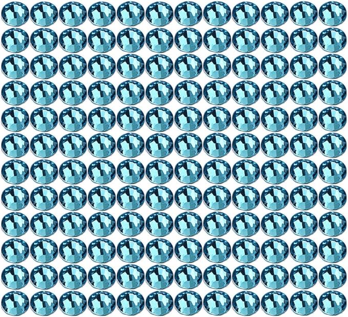 Onwon 1440 Pcs Crystal Flat Back Brilliant Round Rhinestones Glass Stones Glitter Gems Faux Diamond for Craft,Nail Art,Shoes,DIY Decorations (SS4/1.6mm, Aquamarine)