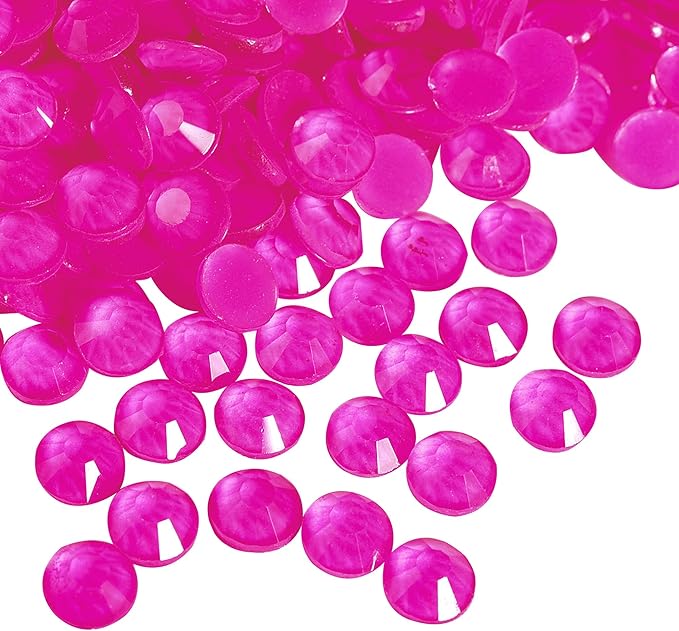 Blinginbox Flatback Rhinestones Round Gems, 1440pcs Luminous Series Glass Stones Neon Gems Non Hotfix Crystal Rhinestones for Nail Charms Crafts Clothes Tumblers,New Rose Neon,SS6.