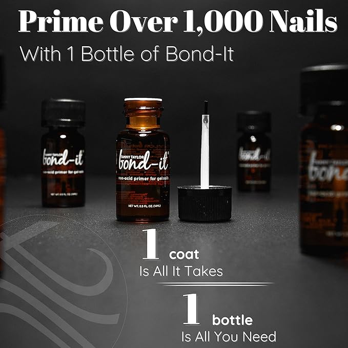 Tammy Taylor Bond It Acrylic Nail Primer, Acid Free Gel Nail Care for Semi Cured Gel Nail Strips, Acrylic Powder and Nail Polish, Professional Salon Quality Nail Prep for Healthy, Strong Nails.