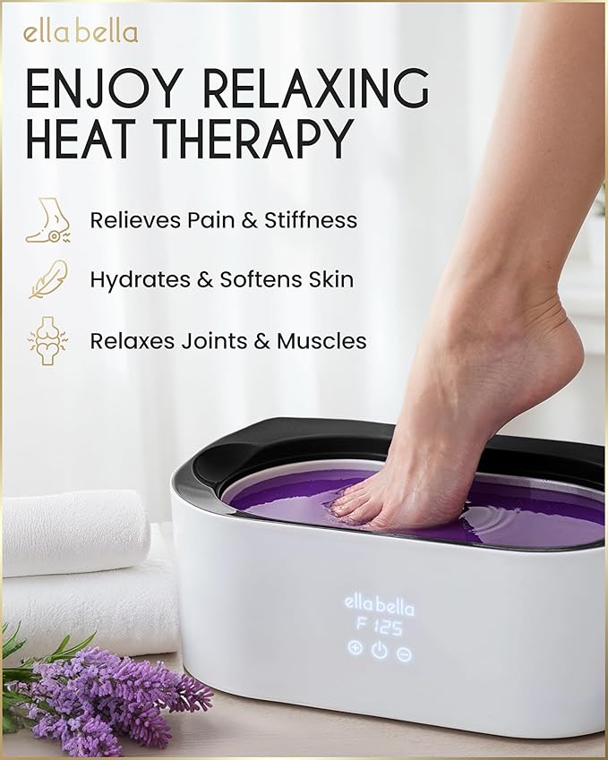ELLA BELLA® Paraffin Wax Machine for Hand and Feet • Parafin Wax Warmer • Everything in One Kit – Paraffin Wax Refills, Mitts & Booties • Soothing Relief with Parrafin Wax • At Home Spa Experience