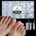 Square Toe Nail Tips, 504Pcs 15 Sizes Full Cover Press On Toenails for Women, Long Wider Pre-etched Double Matte Fake Toenails for Big Toe Nail Extensions Home DIY Salon Soak Off