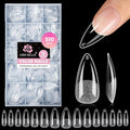 UNA GELLA Stiletto Gel Nail Tips:510Pcs Full Cover Nail Tips Medium Stiletto Almond Pre-etched Fake Clear Acrylic False Nails Sturdy Stiletto Press on Nails for Nail Extensions Home DIY Salon 15 Sizes