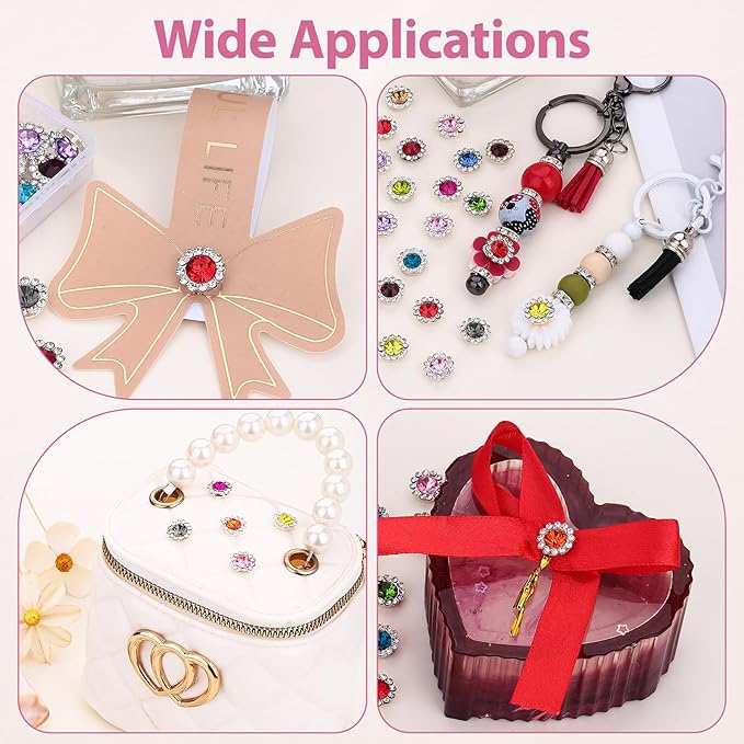 200 Pcs 12MM Sew on Rhinestones Mixed Colors Crystal Glass Metal Base Flower Shape，Flatback Rhinestones for Crafting，Sewing Accessories for Clothes and Shoes with Glue