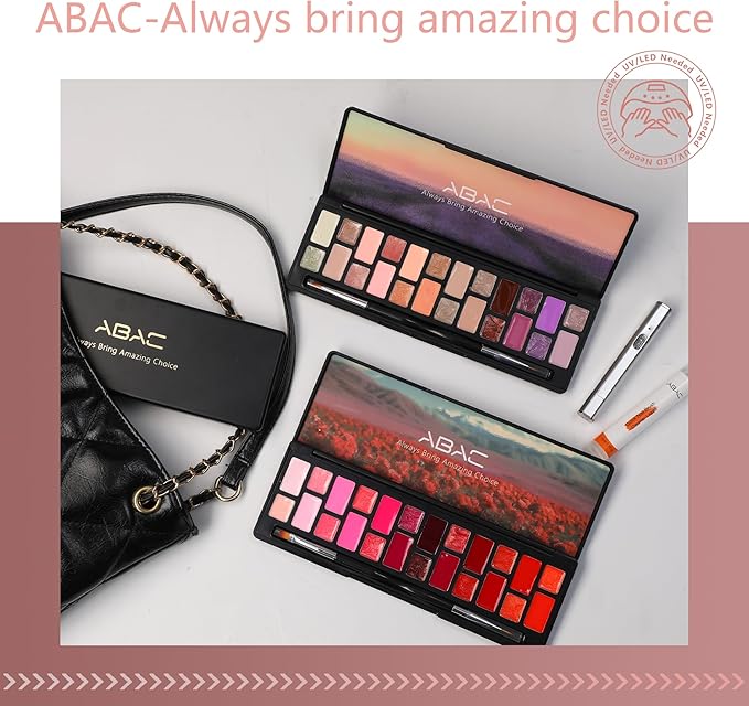 ABAC Solid Gel Nail Polish,Ombre Gel Nail Polish,Pat Paint Nail Gel,Spring&Summer Hema-free 24 Colors Soak Off Gel Polish Kit with Double-Ended Nail Art Brush for Salon and Nail Art DIY at Home