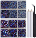 Bymitel Hotfix Crystal Rhinestones Round Gems for Crafts,Mixed 6 Sizes with Wax Pencil Kit, Amethyst AB 1.6-6.3mm SS4-SS30/8000pcs