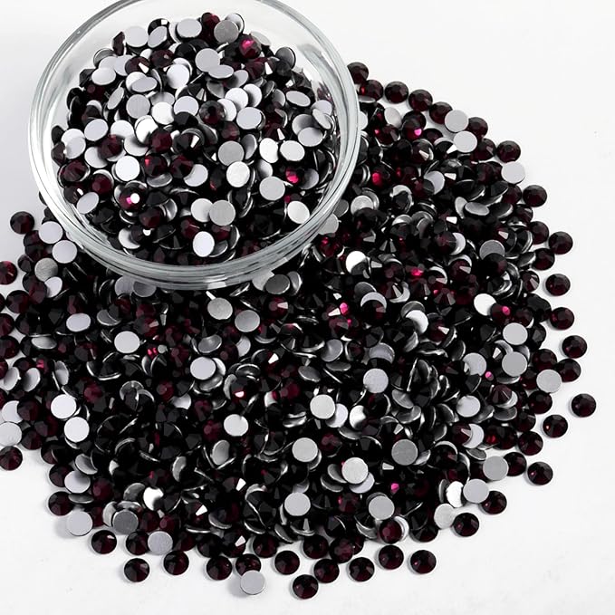 Beadsland Flatback Rhinestones Bulk, 2880pcs Burgundy Rhinestones for Nails Crafts Clothes DIY Decoration, Amethyst, SS30, 6.3-6.5mm