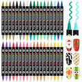 Kalolary 72 Color Nail Art Markers Set, 3D Nail Art Pens Point Nail Graffiti Dotting Pen Quick-Drying Waterproof Double Headed Acrylic Paint Pens Set for DIY Nails Art Design