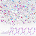 10000PCS Transparent AB Rhinestones Bulk, Flat Back Crystal Glass Stone Round Gems,SS20, 4.6-4.8mm