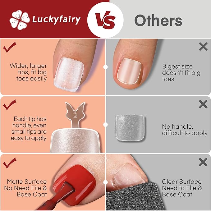 Square Toe Nail Tips: Full Cover Big Wide Matte Fake Toe Nails 15Sizes Soft Gel Pre-shape Clear Gel Toe Nail Tips Press ons For Nail Extensions Home DIY Salon 360Pcs