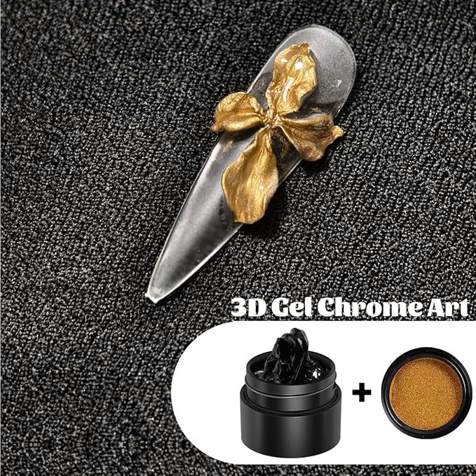 Solid Builder Gel Kit, 2PCS Black 3D Sculpting Gel Non-Sticky Hand Carving Gels with Silicone Pen Hard Gels for Nails Molding 3D Flowers Nail Design Manicure Salon Supplies