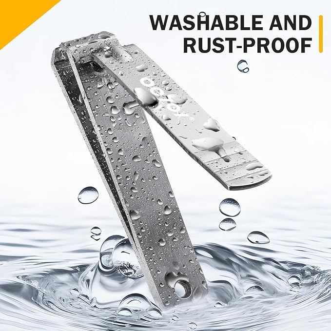 BEZOX Toe Nail Clippers - Nails Clipper for Men Toenails Clipper for Seniors, Heavy Duty Stainless Steel Fingernail Cutters with Straight Blade - Silver