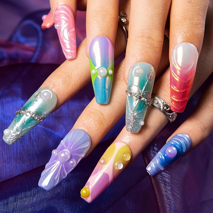 LOVFUL Short Press on Nails Sagittarius Spark | Handmade Acrylic Press ons | Reusable Fake False Nails | Coffin Classic Regular 1.3 in | H594-S
