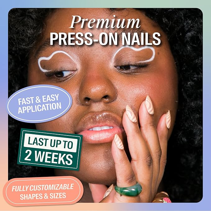 Chillhouse - Chill Tips, Press on Nails Kit - Let It Flow 2.0 (Oval) - 24 Nail Shapes & Sizes - Up to 2 Weeks of Wear - Customizable Fit - Reusable - Latina Founded & Women Owned - Beauty & Self Care