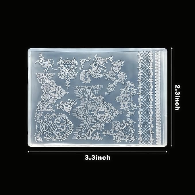 3D Lace Gel Nail Art Mold Arts Resin Pattern Molds for Accessories Supplies Laces Embossing Silicone Tools Cute Nails Style