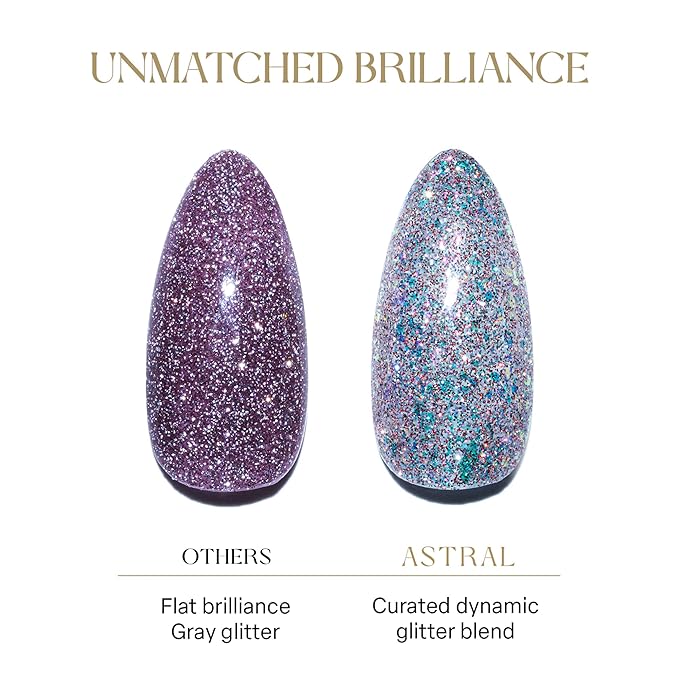 APRÉS Astral Gel Color Set, 3 Colors, HEMA-Free & TPO-Free Salon Quality Nail Gel Polish Trio Bundle (Astral Flash Glitter, Set1)