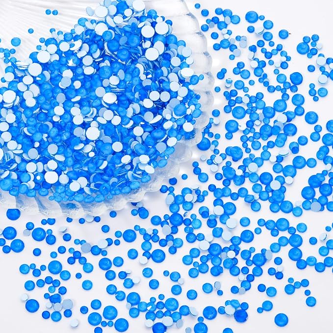 Neon Blue Flatback Rhinestones, Glass Rhinestones for Nail Art and Craft, Glue Fix, Loose Crystal Gemstones(Neon Blue, SS10, 1440pcs, 2.7-2.8mm)