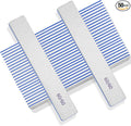 Nail Files 50pcs-Nail File 60/60 Grit for Acrylic Nails, Rough Nail Files Emery Boards for Artificial Nails, Fake Nails, Professional Double Sided Jumbo Zebra Nail File