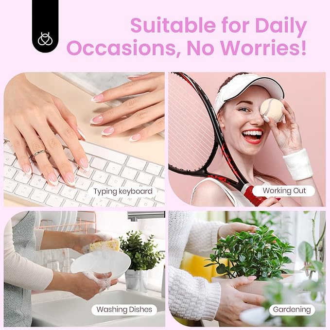 Beetles Spring Press On Nails 224 Pcs 7 Colors, French Tip Nails Short Square Classic Fake Nail Tips, Pastel Romance Macaron Soft Gel Nails False Nails Art DIY For Women