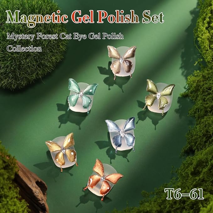 Double Rhythm 0.5 Oz Cat Eye Gel Polish with Magnet Same Color Same Bottle Holographic Glitter Shimmer Translucent Color Salon 15 ML Magnetic Nail Art (Red Brown-MC1279)