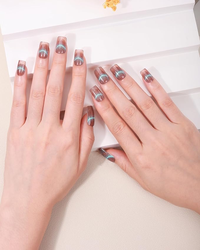 French-Inspired 20pcs Semi Cured Gel Nail Strips - Salon-Grade DIY Wraps with Glaze Texture, Easy Application, UV Light Required for Classic Nails
