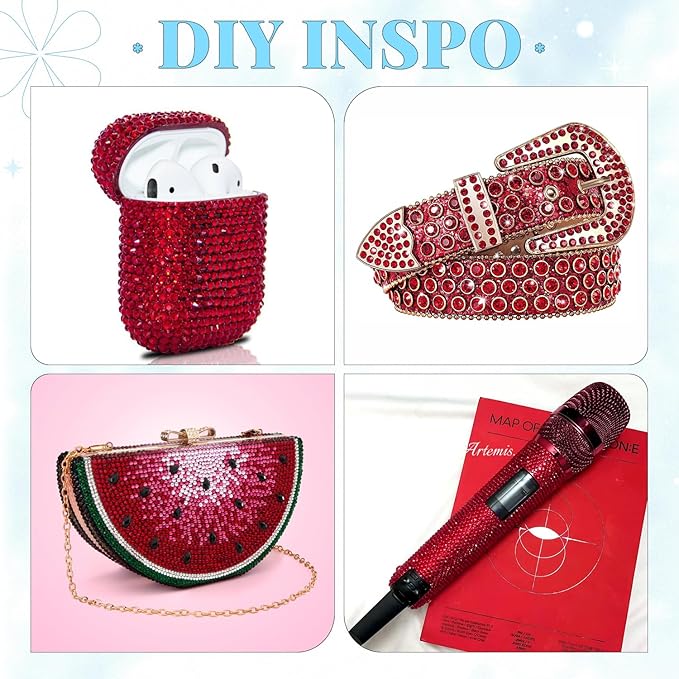 12000Pcs Resin Rhinestones for Bedazzling with 3Pcs B7000 Jewelry Glue, 2 Boxes Dark Red Flatback Rhinestones for Crafting Crafts DIY, Crystals Gems for Clothing Shoes Tumblers Nail Art Makeup