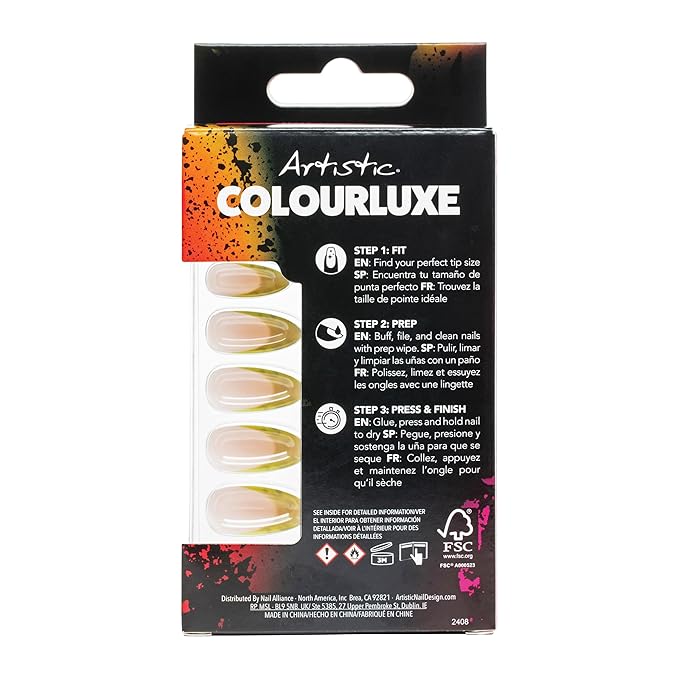 Artistic Colourluxe Press-On Tips - Kit Colourluxe Press-On Tips - Kits Nails - 30 Nails (Spotty Hottie, Kit)