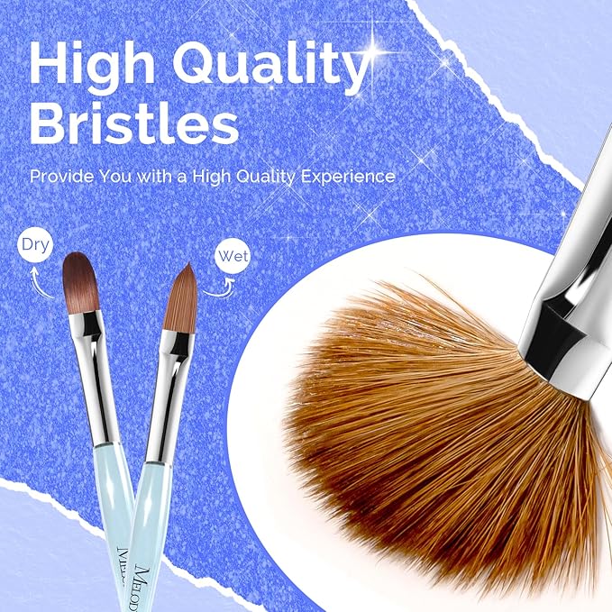 MelodySusie Kolinsky Acrylic Nail Brush,80% Kolinsky Hair,Professional Nail Art Brush for Acrylic Application,Nail Extension, 3D Nail Carving