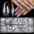LoveOurHome 750pc Medium Ballerina Nail Tips Clear Fake Nails Ballerina Gel Nail Tips Full Cover Acrylic Nails Clear Press on Nails Medium False Nail 15 Sizes Fingernail for Gel Nail Extension