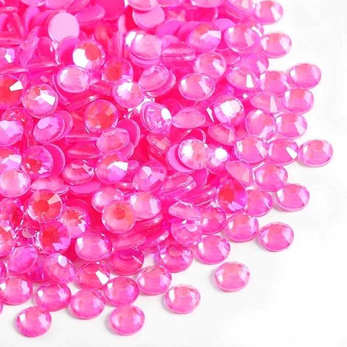Beadsland 1440pcs Flat Back Crystal Rhinestones Round Gems for Nail Art and Craft Glue Fix, Luminous Rose, SS6, 1.9-2.1mm