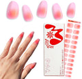 Semi Cured Gel Polish Strips | 24pc UV LED Required Wraps | Gift Peel and Stick Nails | Coquette DIY Home Manicure | Press On Alternative (Rainbow Sherbet)