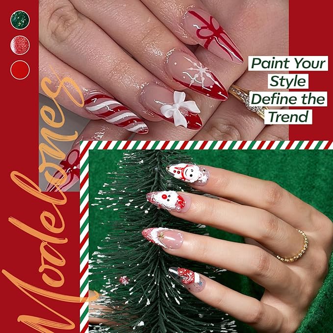 modelones X Nail Gel Kit Almond, 510Pcs Nail Tips Solid Glue Prep Dehydrator & Mini U V LED Light Clipper, Upgrade 15Sizes Medium Almond Press on Tips Etch Half Matte for Easy Extension DIY Women Gift