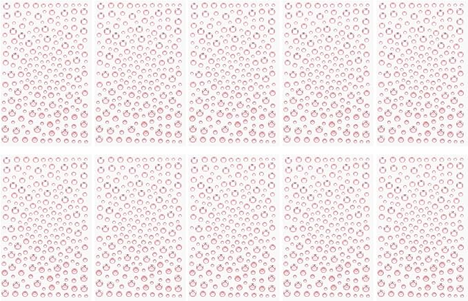 PATIKIL 2090 Pcs Acrylic Gem Sticker, 4 Size 3/4/5/6mm Self Adhesive Rhinestones Face Gem Stones Bling Jewelry for Nail Art Craft Clothes DIY Makeup Decoration Party, Light Pink