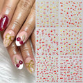 6 Sheets Cherry Nail Art Stickers 3D Valentines Nail Stickers Self-Adhesive Cute Cherries with Gold Heart Bow Nail Designs Supplies Summer Fruit Nails Decals for Women DIY Manicure Decor