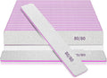 80/80 Grit Double Sided File, 25Pcs Rough Files for Acrylic Nails, Coarse Square Jumbo, Heavy Duty for Gel Nails, Premium Manicure Tools for Home and Salon