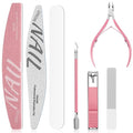Gifts for Women Manicure Kit for Women Travel Nail Care Kit with Nail Clippers Cuticle Trimmer Cuticle Pusher Glass Nail Files and Buffers Nail Kit Pedicure Manicure Tools Cuticle Care Kit with Case