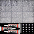 33000Pcs Clear Transparent Resin Rhinestones for Bedazzling, 2-6mm Mixed Sizes Clear Flatback Bedazzle Gems with B7000 Glue, Bedazzler Kit for Crafts Crafting Books Tumblers and More