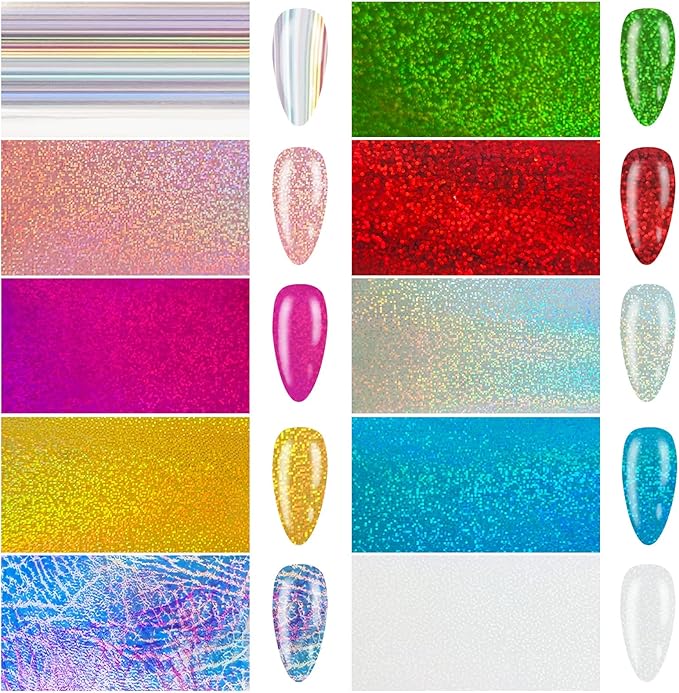 LoveOurHome 30 Sheet Nail Art Foils Flower Marble Holographic Trsnfer Nail Foil Sticker Decals Manicure Decoration Acrylic Tips Supplies for Crafts Nails Design