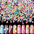 PAGOW 200pcs 6mm Lollipop Nail Charm Colorful Candy Mini Sugar Nail Art 3D Acrylic Decorations Kawaii Accessories Sweet Christmas Valentine Birthday Gift for Women Teen Girls