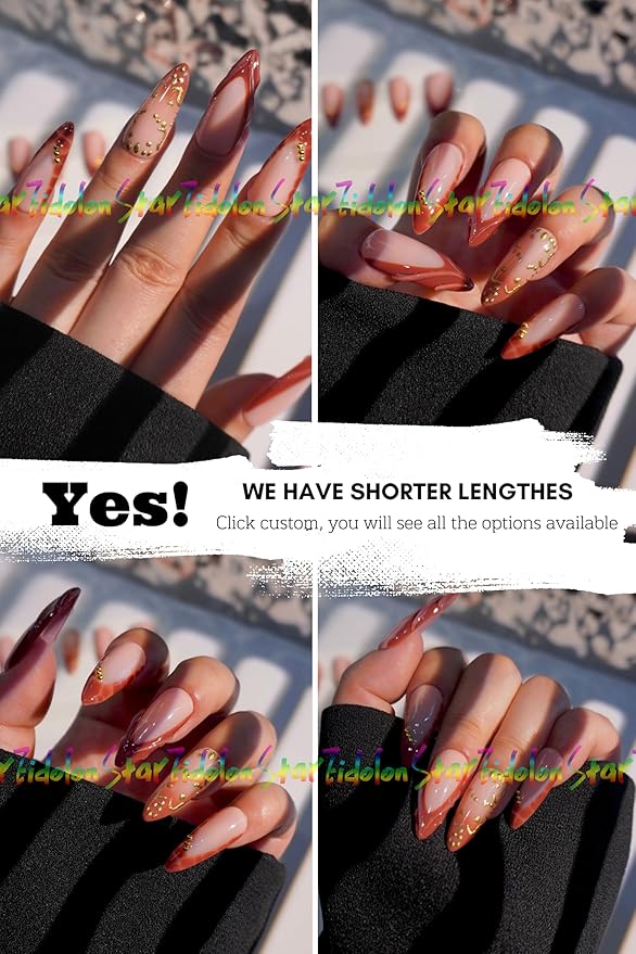 HAND-PAINTED White Press Ons Neon Small Press on Nails Long French Press on Nails Coffin Medium Short Nail art Fake Nail Art Kit with 7g Glue on Nails Handmade Almond Square Nails (TJ-6, Small)